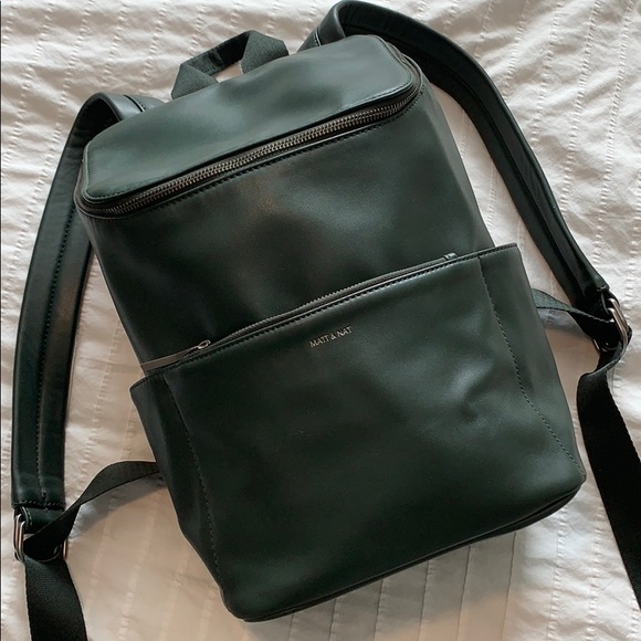 Matt & Nat Handbags - Matt & Nat Vegan Leather Forest Green Backpack